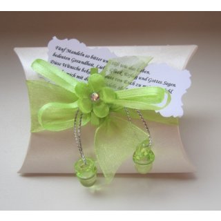 Gastgeschenk Kartonage Taufe Feste Schnuller Tischdekoration lindgrün