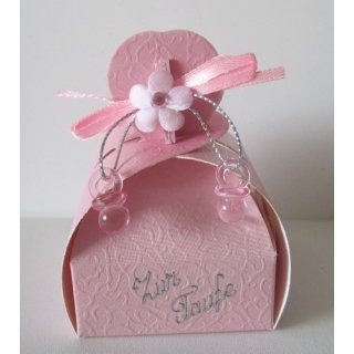 Gastgeschenke Kartonage Bomboniere Taufe Tischdeko Mädchen rosa