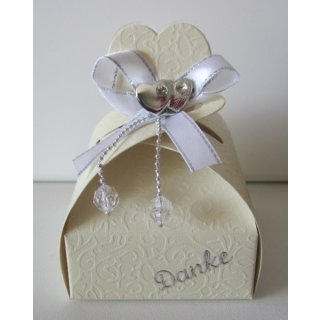 Gastgeschenke Kartonage Bomboniere Hochzeit Tischdekoration Creme