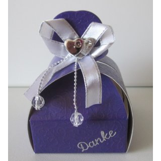 Gastgeschenke Kartonage Bomboniere Hochzeit Tischdekoration lila