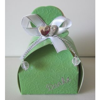 Gastgeschenke Kartonage Bomboniere Hochzeit Tischdekoration grün