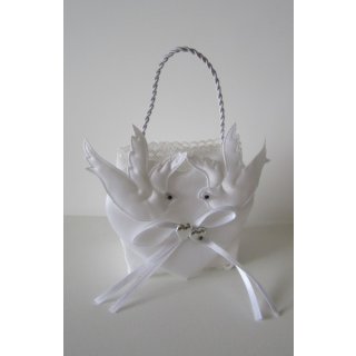 12 Täschchen Gastgeschenke Kartonage Bomboniere Wedding weiß für Hochzeit