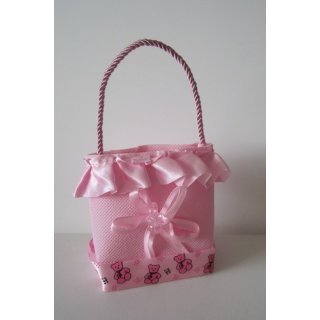 12 Täschchen Gastgeschenke Kartonage Bomboniere Taufe Kindergeburtstag rosa