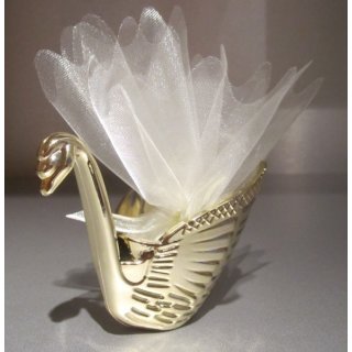 Gastgeschenke für goldene Hochzeit Tischdeko gefüllt mit Mandeln