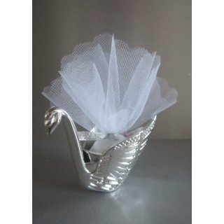 Gastgeschenke für silberne Hochzeit Tischdeko gefüllt mit Mandeln