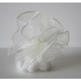 Gastgeschenke Hochzeit Taufe Organzakreis Tischdekoration creme mit Mandeln