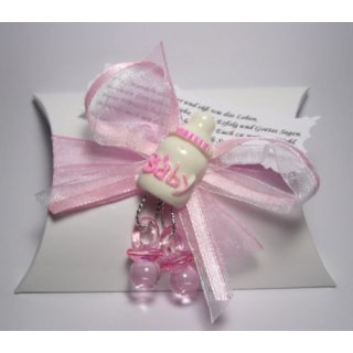 Gastgeschenke Kartonage Taufe Tischdeko Fläschchen Schnuller rosa
