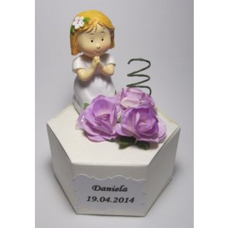 Gastgeschenke Mädchen Kommunion Konfirmation Taufe Röschen flieder