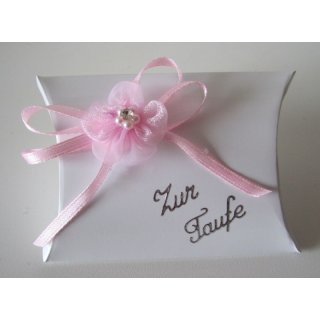 Gastgeschenk Kartonage Hochglanz Taufe Feste Tischdekoration rosa