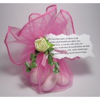 Gastgeschenke Organzakreis für Hochzeit Taufe Kommunion Tischdeko pink