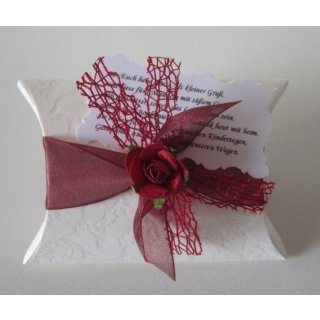 15x Gastgeschenke für Hochzeit Tischdeko bordeaux gefüllt mit Mandeln