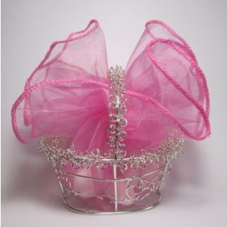Gastgeschenke für Hochzeit Taufe Körbchen mit Organzakreis pink