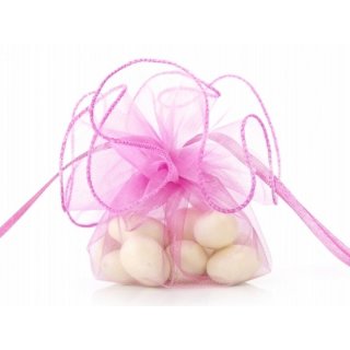 10x Organzakreis in pink als Gastgeschenk zum selber basteln (Ohne Mandeln)