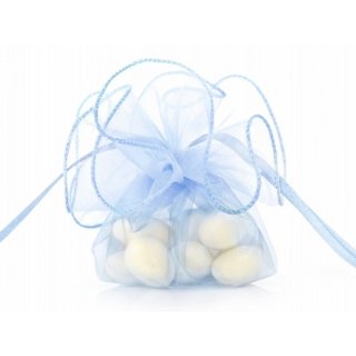 10x Organzakreis in blau als Gastgeschenk zum selber basteln (Ohne Mandeln)