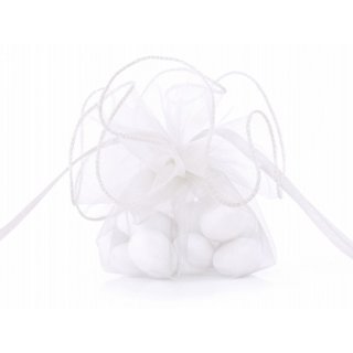 10x Organzakreis in weiß als Gastgeschenk zum selber basteln (Ohne Mandeln)