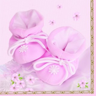 20 Stück Servietten Taufe Geburt Schühchen Mädchen Tischdekoration rosa