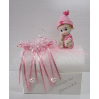 Geschenktruhe Geldgeschenk zur Taufe Geburt Mädchen rosa