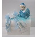 Geschenktruhe Geldgeschenk zur Taufe Geburt Junge hellblau