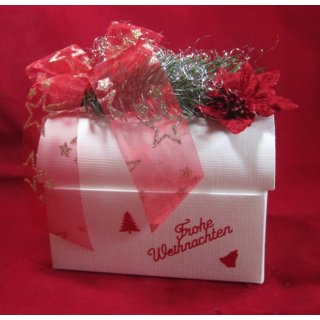 Geschenktruhe Box Weihnachten Kartonage Tischdeko Tannengrün Weihnachtsstern