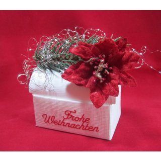 Gastgeschenke für Weihnachten Kartonage Tannengrün Weihnachtsstern