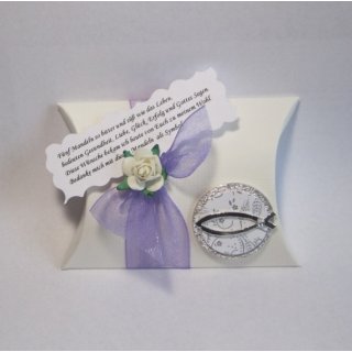 Gastgeschenke Kommunion Konfirmation Taufe Tischdeko flieder Fisch