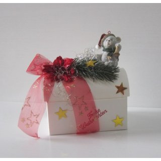 Geschenktruhe Box Weihnachten Kartonage Tischdeko Tannengrün Weihnachtsstern