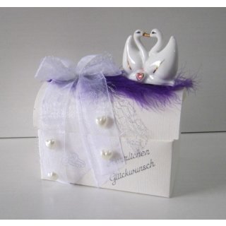 Geschenktruhe Geldgeschenk zur Hochzeit Geschenkbox Porzellanschwäne