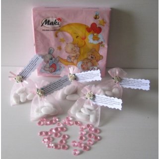 Gastgeschenke Set zur Taufe in rosa