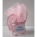 Gastgeschenke Taufe Geburt Kinderwagen Organzakreis rosa