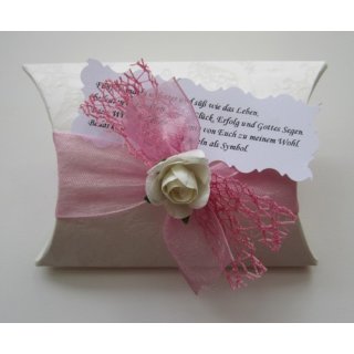 Gastgeschenk Kartonage Taufe oder Hochzeit Feste Tischdekoration rosa