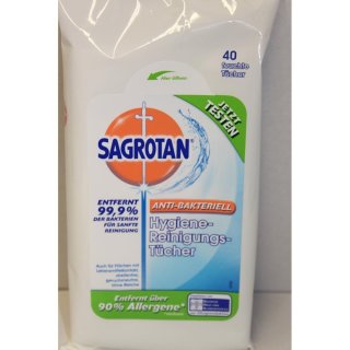 Sagrotan Anti-Bakterielle Hygiene Reinigungstücher (40 Stck.)