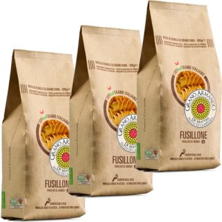 3x Grano Armando Pasta di Campania Nudeln "Fusillone", 500 g