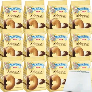 Mulino Bianco Abbracci Kekse mit Sahne und Kakao 12er Pack (12x350g Beutel) + usy Block