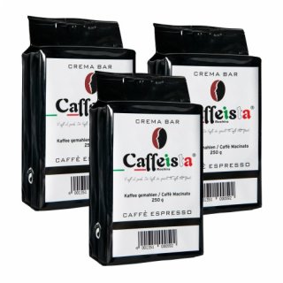 3x Kaffee gemahlen Caffeista "Crema Bar" Caffe Espresso, 250 g
