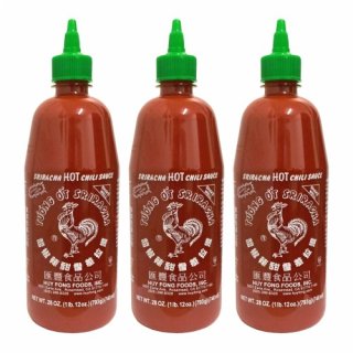 3x Huy Fong Foods SRIRACHA Hot Chili Sauce scharf, 740 ml