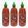 3x Huy Fong Foods SRIRACHA Hot Chili Sauce scharf, 740 ml
