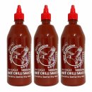 3x Uni-Eagle SRIRACHA Hot Chili Sauce scharf, 740 ml