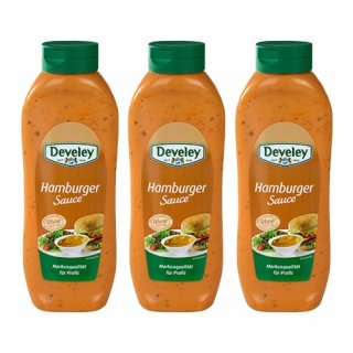 3x Develey "Hamburger Sauce" Salsa Hamburger, 875 ml