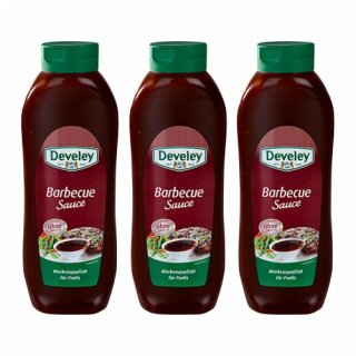 3x Develey "Barbecue Sauce" Salsa Barbecue, 875 ml