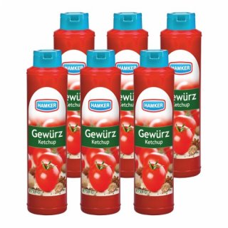 6x Hamker "Gewürz Ketchup", 875 ml