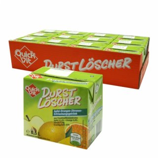 Quickfit Durstlöscher "Apfel Orange Zitrone" Erfrischungsgetränk, 12x 500 ml