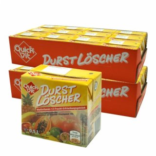 Quickfit Durstlöscher "Multivitamin" Erfrischungsgetränk, 24x 500 ml