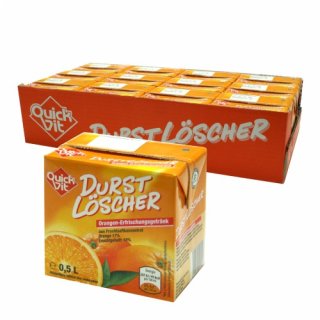 Quickfit Durstlöscher "Orange" Erfrischungsgetränk, 12x 500 ml