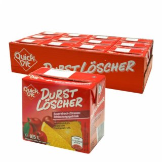 Quickfit Durstlöscher "Sauerkirsch Zitrone" Erfrischungsgetränk, 12x 500 ml