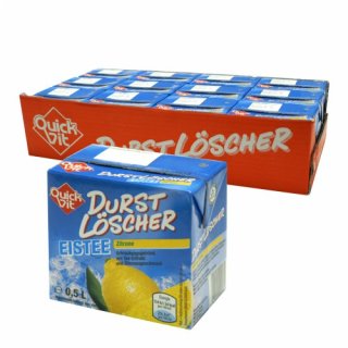 Quickfit Durstlöscher "Eistee Zitrone" Erfrischungsgetränk, 12x 500 ml