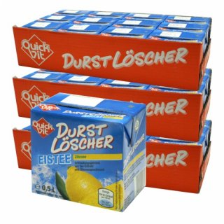 Quickfit Durstlöscher "Eistee Zitrone" Erfrischungsgetränk, 36x 500 ml