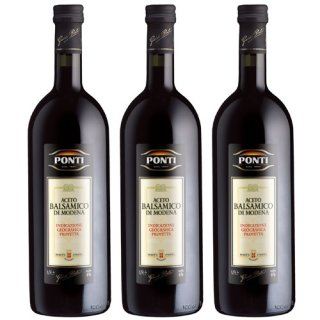 3x Ponti Aceto Balsamico "Di Modena", 1 Liter