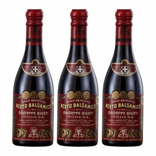3x Giuseppe Giusti Aceto Balsamico di Modena IGP "3 Medallien" Il Denso, 250 ml