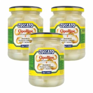 3x Zuccato Antipasti Cipolline Maggioline "Zwiebeln in Weinessig", 350 g