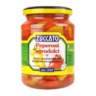 Zuccato Antipasti Peperoni agrodolci "Gewürzpaprikastreifen in Weinessig", 350 g